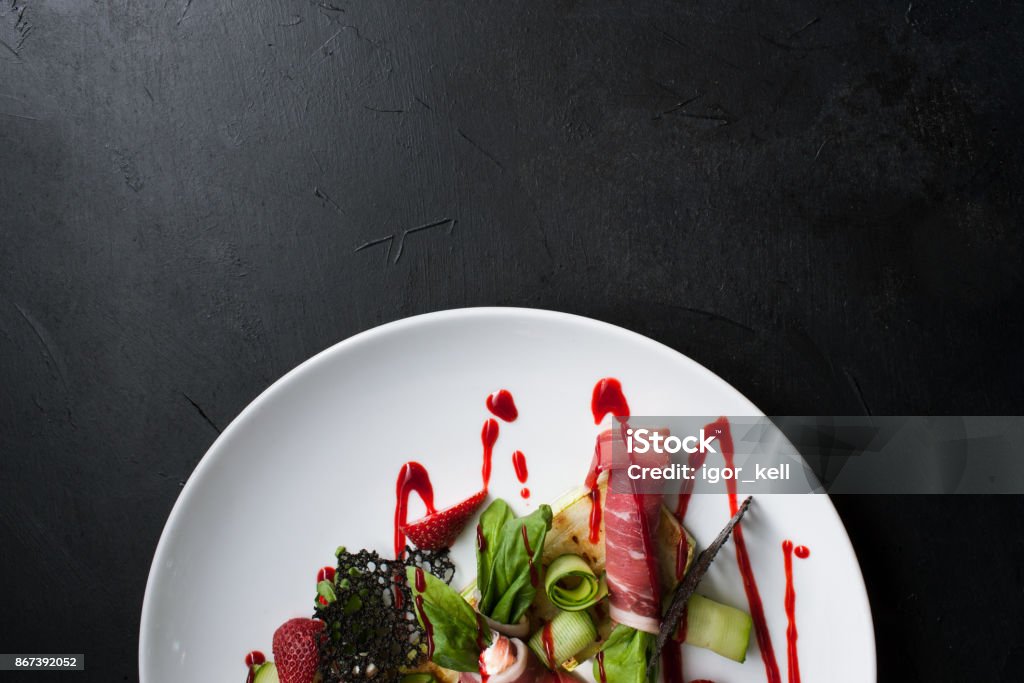 Food Fotografie kreativ Restaurant Mahlzeit Konzept - Lizenzfrei Speisen Stock-Foto