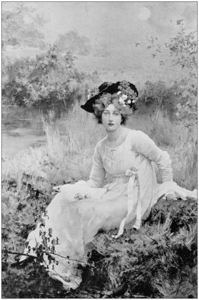 istock Antique photo of paintings: Woman 867394702