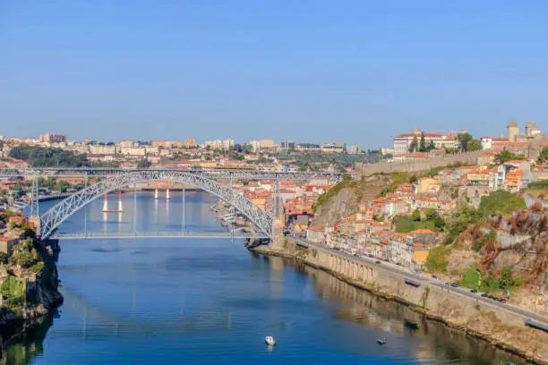 View of the Dom Luis Bridge in Porto