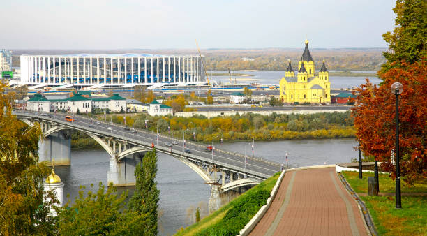 View of Nizhny Novgorod from the embankment View of Nizhny Novgorod from the embankment nizhny novgorod stock pictures, royalty-free photos & images