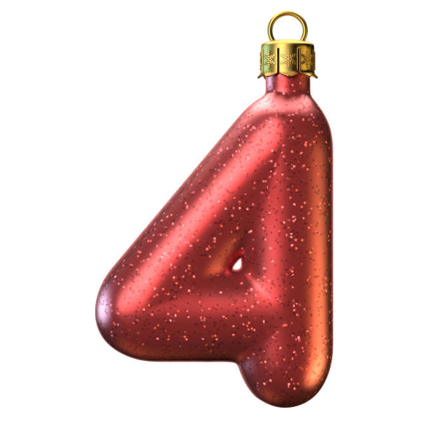 istock Christmas tree decoration font,  number 4, 3d rendering 867402852
