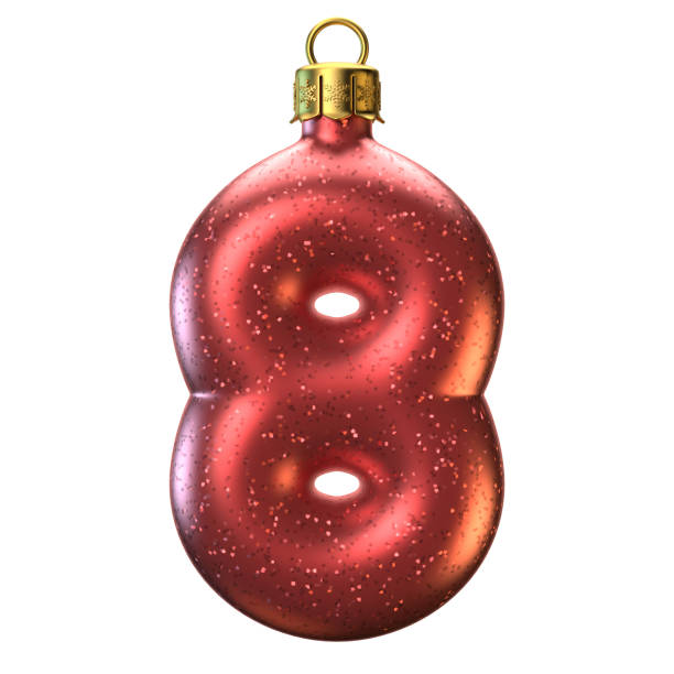 istock Christmas tree decoration font,  number 8, 3d rendering 867404352