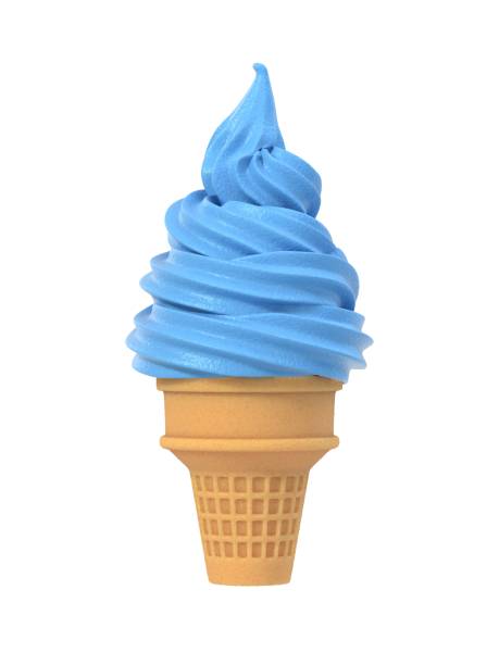 blueberry hielo suave helado en cono de wafel - gelato cream ice cream ice fotografías e imágenes de stock