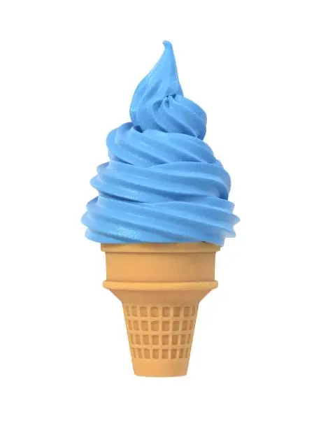 Photo of Blueberry soft ice icecream in wafel cone