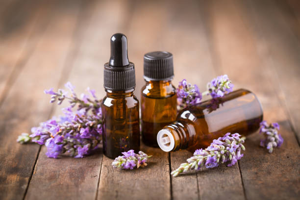 lavender aromatherapy - aromatic oil imagens e fotografias de stock