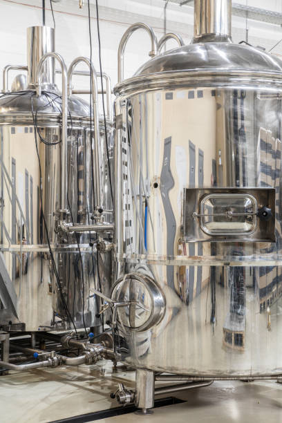 istock Modern brewery with stainless steel tanks 867423862