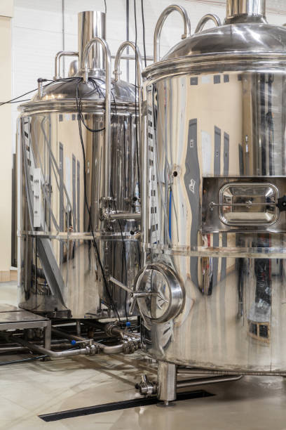 istock Modern brewery with stainless steel tanks 867430180