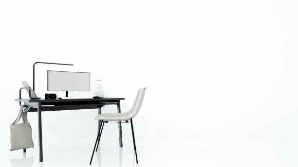 istock furniture office 3d rendering and background white decoration 867455350