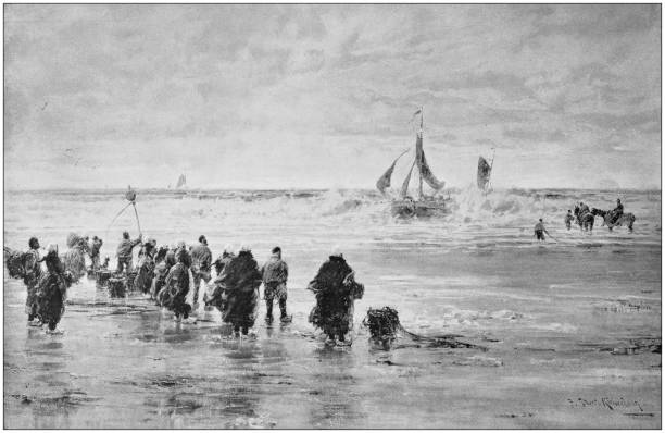 istock Antique photo of paintings: Sea 867455626