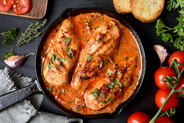 istock Chicken breast in tomato sauce 867483812