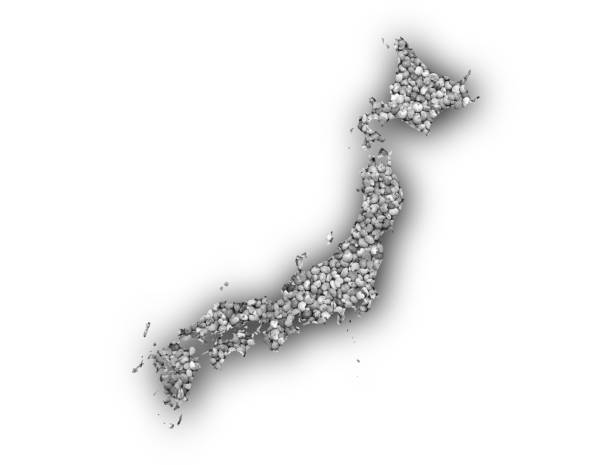 Map of Japan on poppy seeds