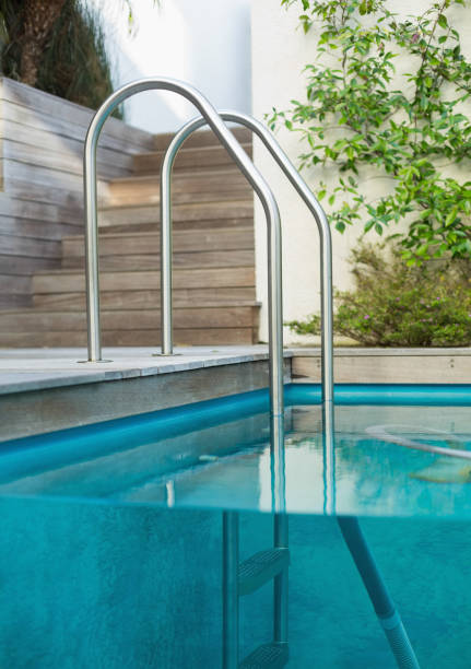 istock Metal ladder in a swimming pool 867487966