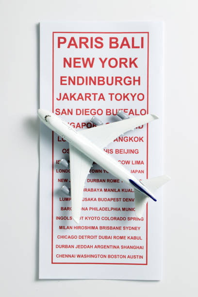 Travel brochure with a model airplane