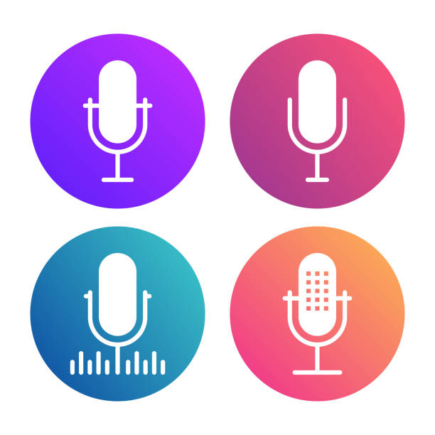 microphone-icons copy vector art illustration