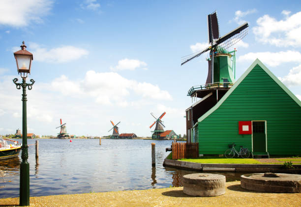 istock dutch windmills over river in Zaanse Schans 867512584