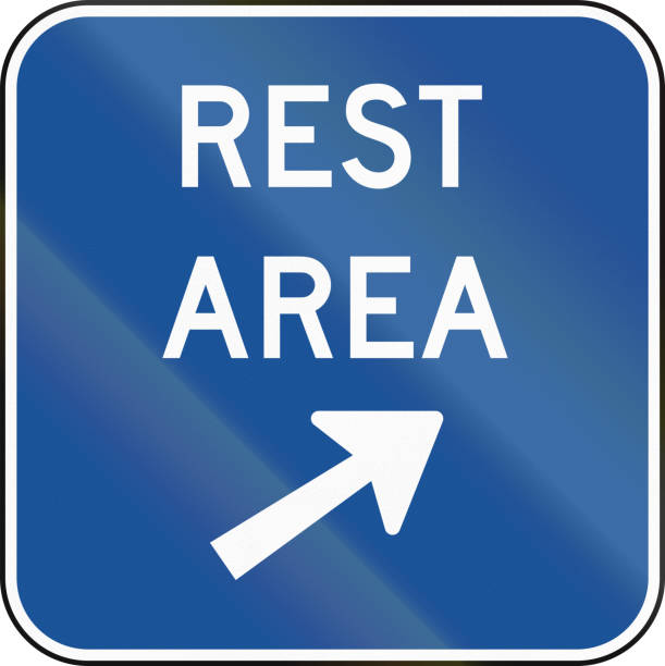 미국 mutcd 가이드도로 표지판-미삭 영역 - rest area stock illustrations