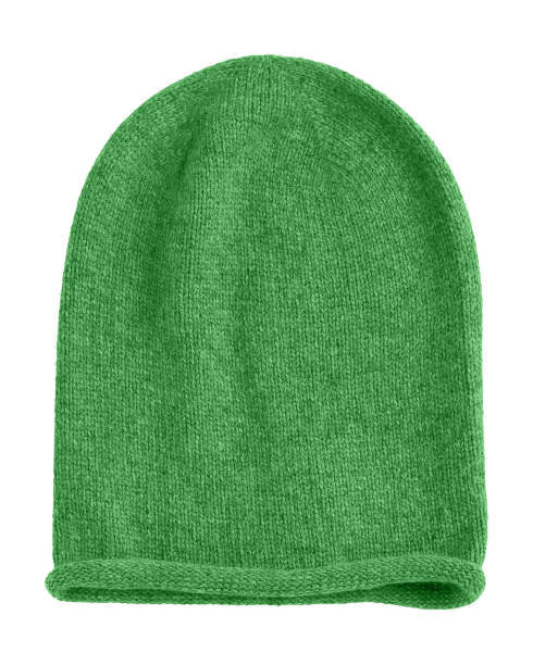 istock Green long beannie autumn hat isolated 867520688