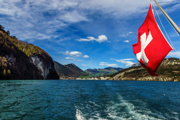 istock Panoramic view of Brunnen town in Switzerland 867521542