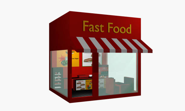 istock Fast food snack isolated from right side view on white. 867527422