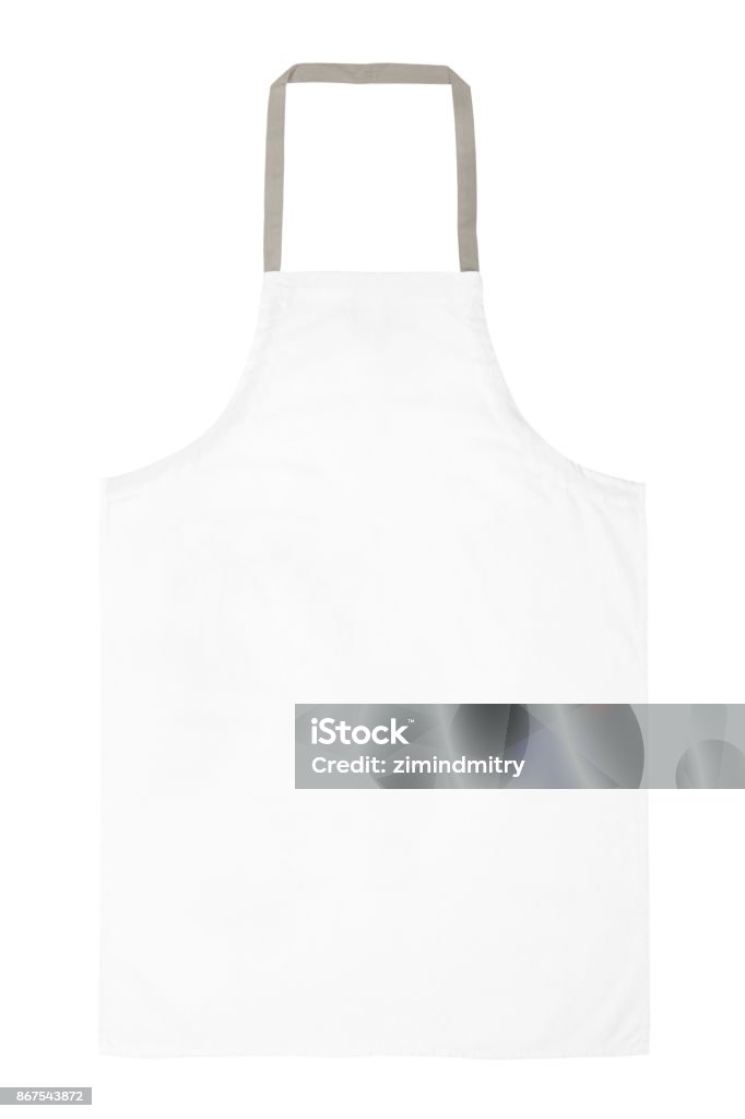 White apron White bib apron isolated on white background Apron Stock Photo