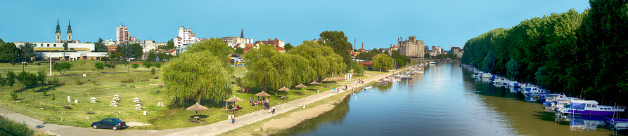 Pancevo, Serbia May 31, 2016: Pancevo, view from the river Tamis