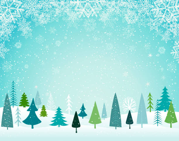 크리스마스 풍경 - winter snow backgrounds landscape stock illustrations