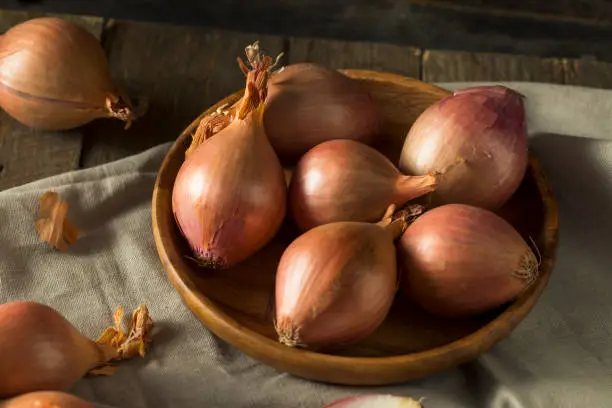 Raw Organic Shallot Onions Ready to Use