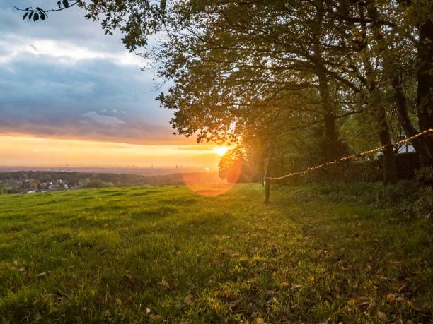 istock Sunset in autumn landscape 867612926