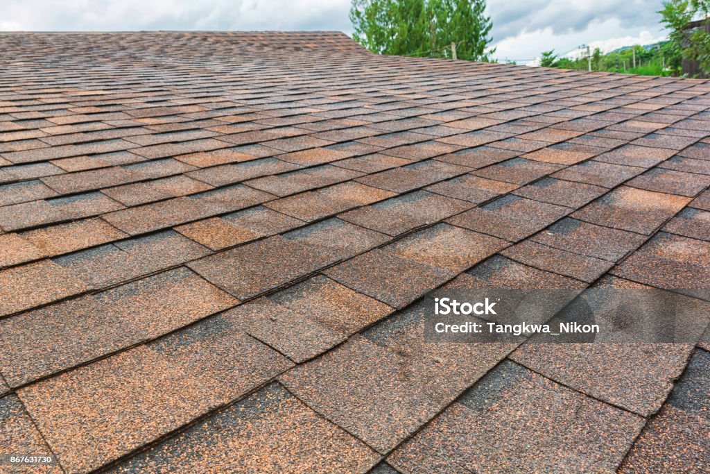 Roof shingles background and texture Rooftop Stock Photo