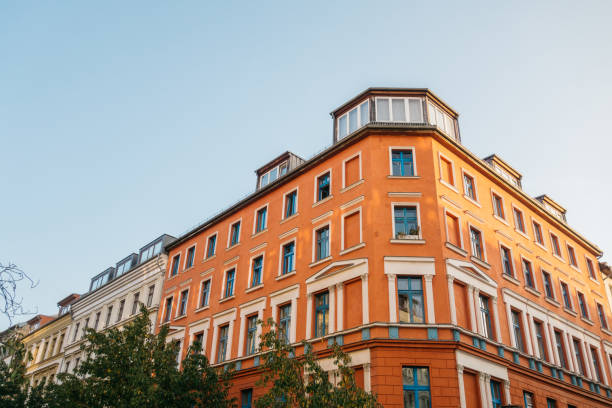 istock big orange corner house in berlin 867648404