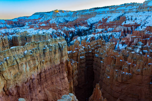 istock Incredible snowy sunset winter view of Bryce Canyon 867652048