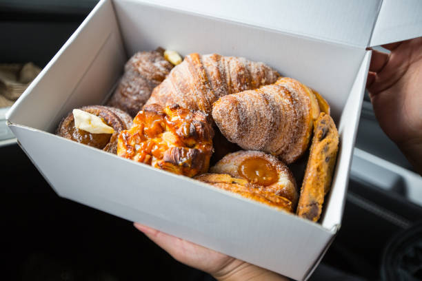istock Croissants and Danish pastries in a box 867654308