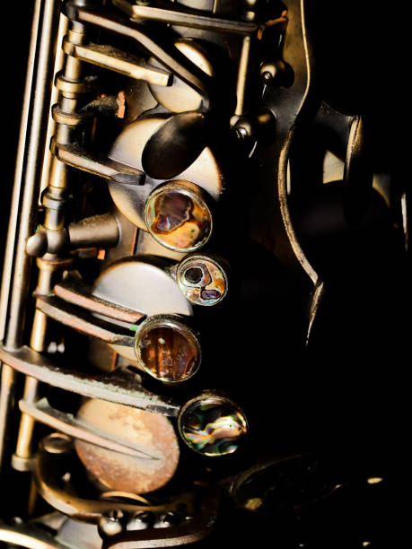 istock Fragment of a Alto Saxophone closeup with selective focus on background. 867654926