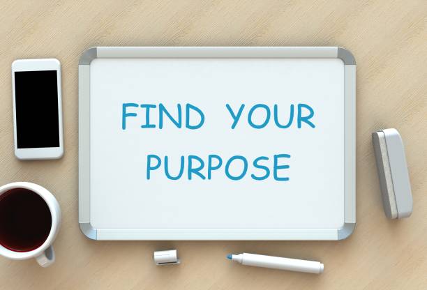 istock Find Your Purpose, message on whiteboard, smart phone and coffee on table, 3D rendering 867657322
