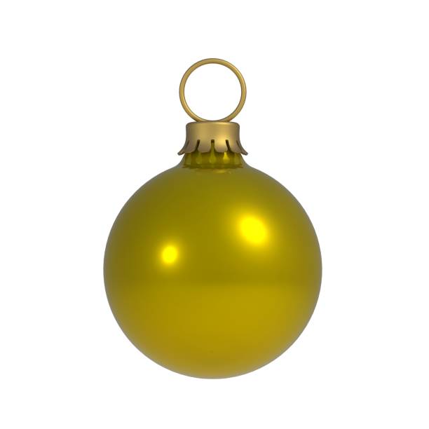istock Yellow christmas ball isolated on white background, 3D rendering 867657454
