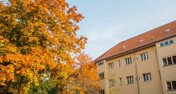 istock typical berlin apartment houses with orange autumn tree 867660900