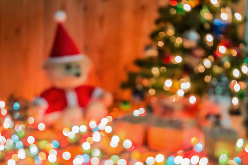 A photo of blurry christmas theme background, Use for as background