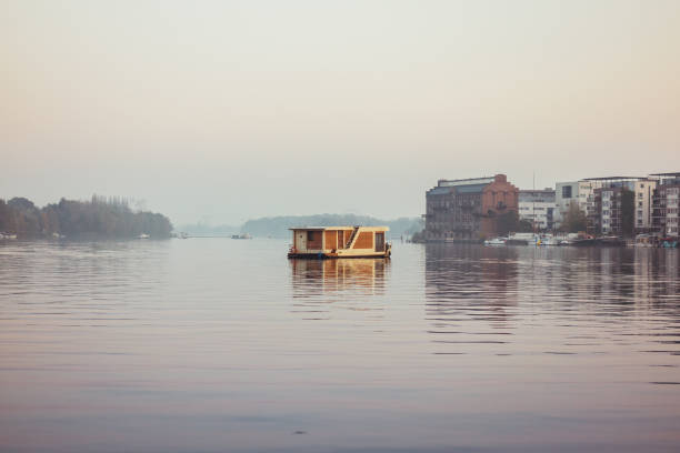 house boat at spree river, berlin
