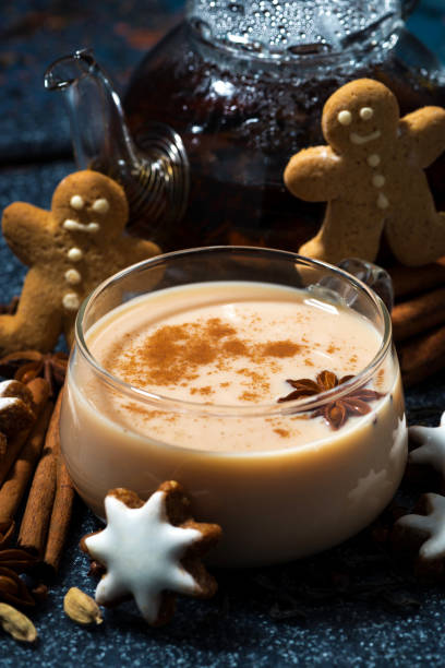 istock cup of spicy masala tea and Christmas cookies, closeup 867683038