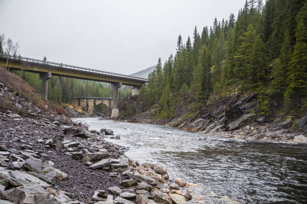 istock A beautiful historic stone bridge crossing the river in central Norway. 867692726