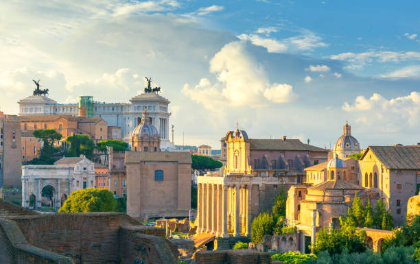 istock amazing panorama of Rome during sunset, Italy 867693228