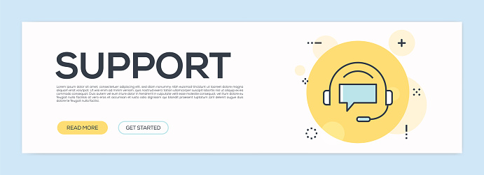 Support Concept - Flat Line Web Banner