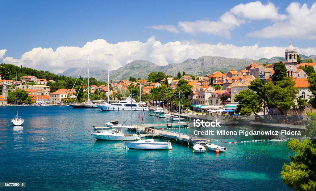 beautiful town Cavtat in southern Dalmatia, Croatia Cavtat town near Dubrovnik in Croatia Cavtat Stock Photo