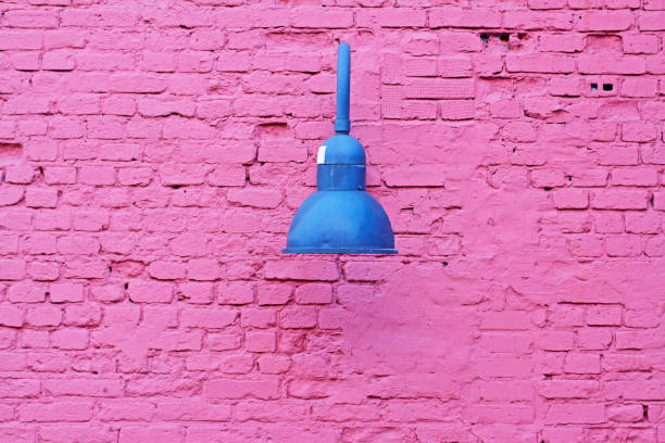 istock Purple brick wall with old-fashioned lamp 867708168