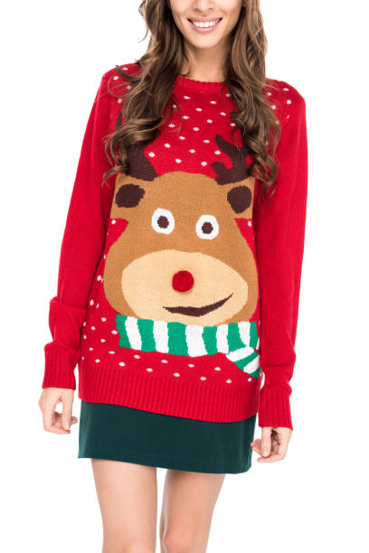 istock woman in winter festive sweater 867708274