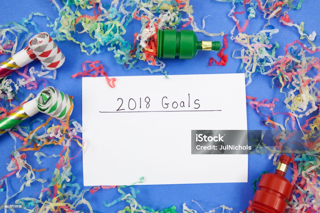 Año nuevo 2018: Añadir sus propias metas - Foto de stock de 2018 libre de derechos