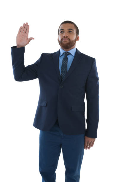 istock Businessman making stop sign against white background 867720388