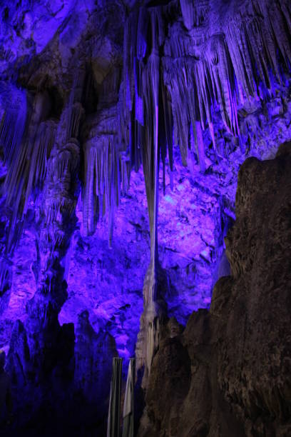 st michaels caverna, gibraltar. - rock of gibraltar - fotografias e filmes do acervo