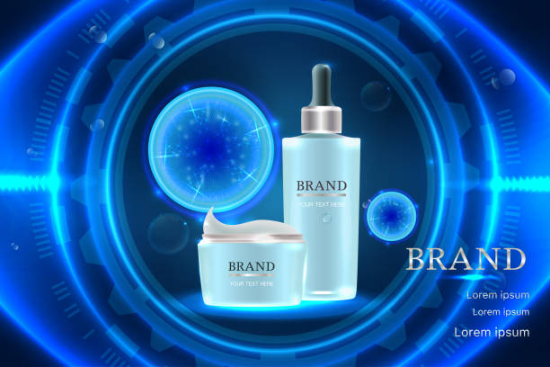 istock Cosmetic container with advertising background ready to use, luxury skin care ad. 867723654