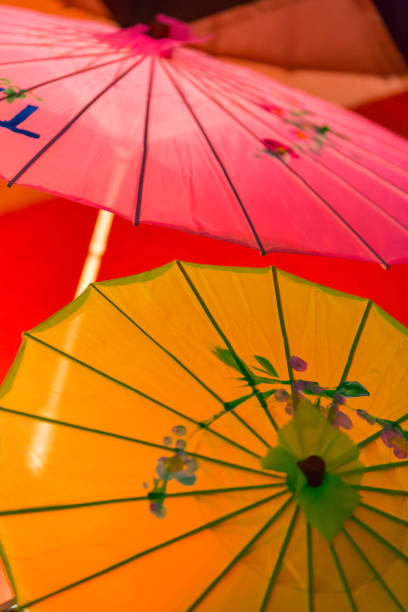 istock Large oriental umbrellas for sun protection 867726294